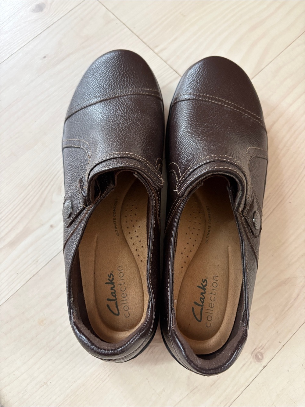 Clarks Dark Brown Leather Cheyn Madi Loafers Slip-On.